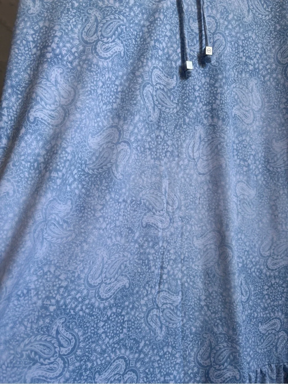 Michael Kors Light Blue Paisley Sleeveless Ruffle Hem Dress Size Medium